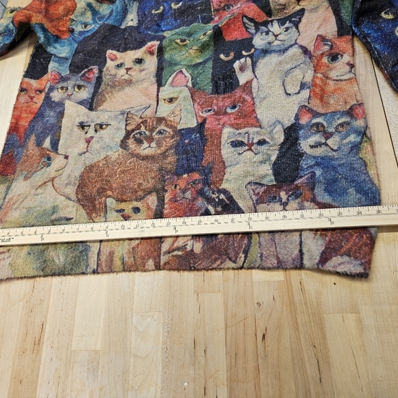 Colorful Cat Pattern Sweater - Picture 6 of 7